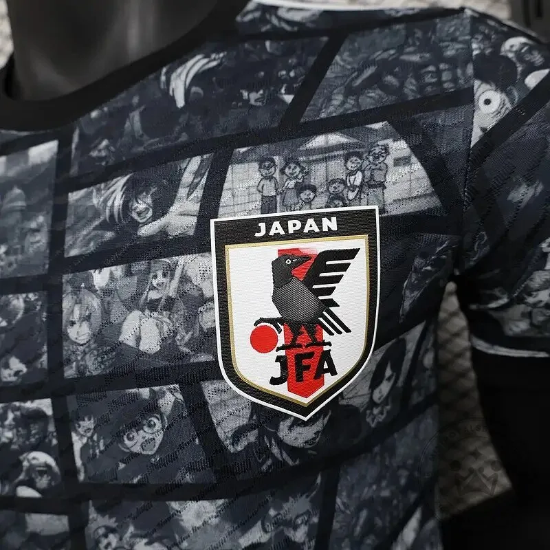 Japan National Football Team Anime Manga Black and White Soccer Jersey 11 Japan National Football Team Anime Manga Black and White Soccer Jersey