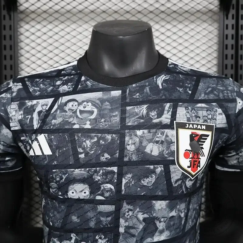 Japan National Football Team Anime Manga Black and White Soccer Jersey 12 Japan National Football Team Anime Manga Black and White Soccer Jersey