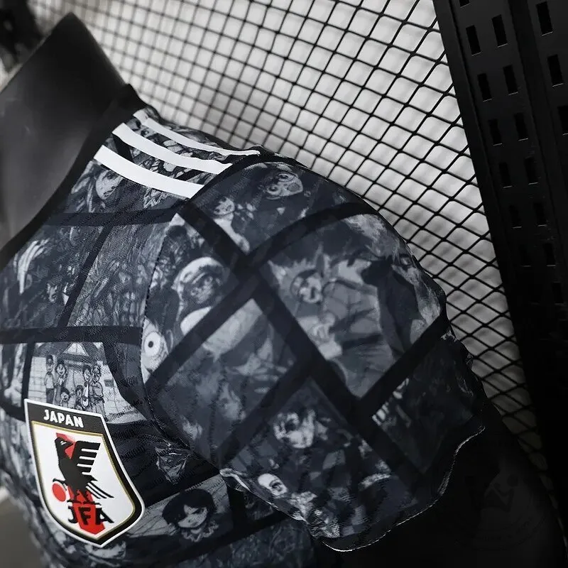 Japan National Football Team Anime Manga Black and White Soccer Jersey 14 Japan National Football Team Anime Manga Black and White Soccer Jersey