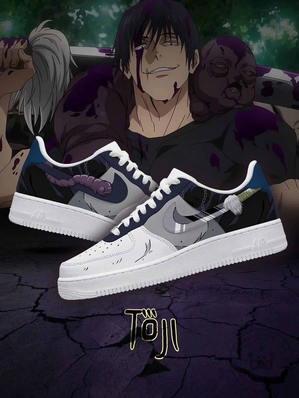 Toji Fushiguro Jujutsu Kaisen Anime Custom Air Force One Shoes