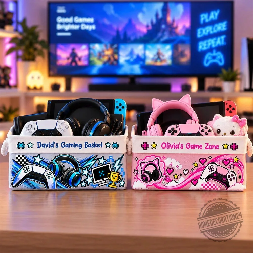 Personalized PC Gaming Storage Basket for Kids and Teens