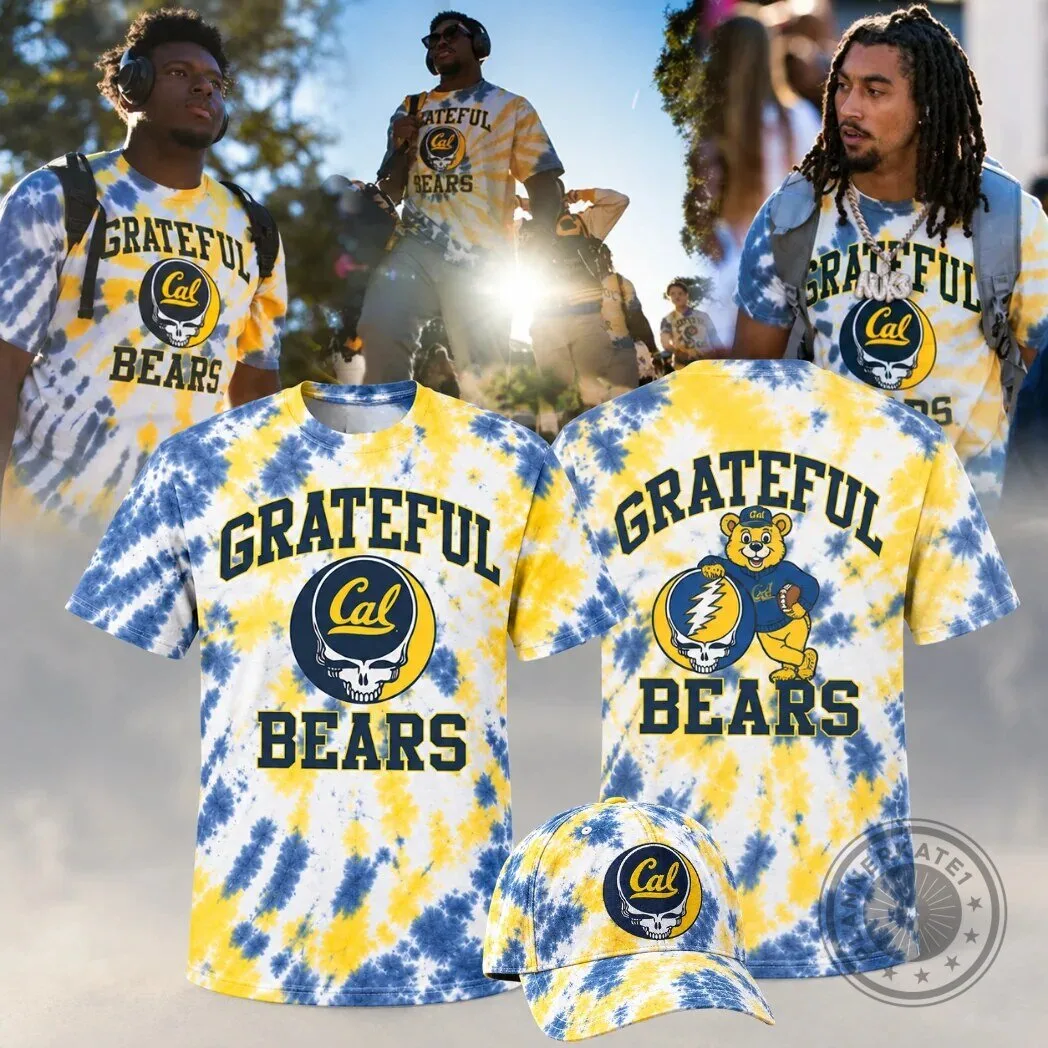 Grateful Dead Cal Football Tie-Dye Blue and Gold T-Shirt