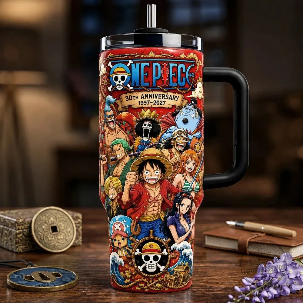 One Piece 30th Anniversary Anime Characters Insulated Tumbler with Handle 1 One Piece 30th Anniversary Anime Characters Insulated Tumbler with Handle