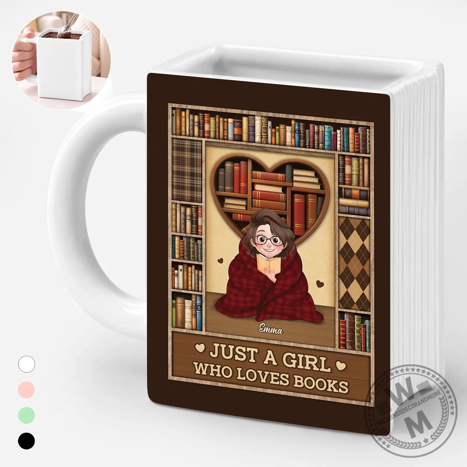 Just A Girl Who Loves Books Personalized Bookworm Coffee Mug