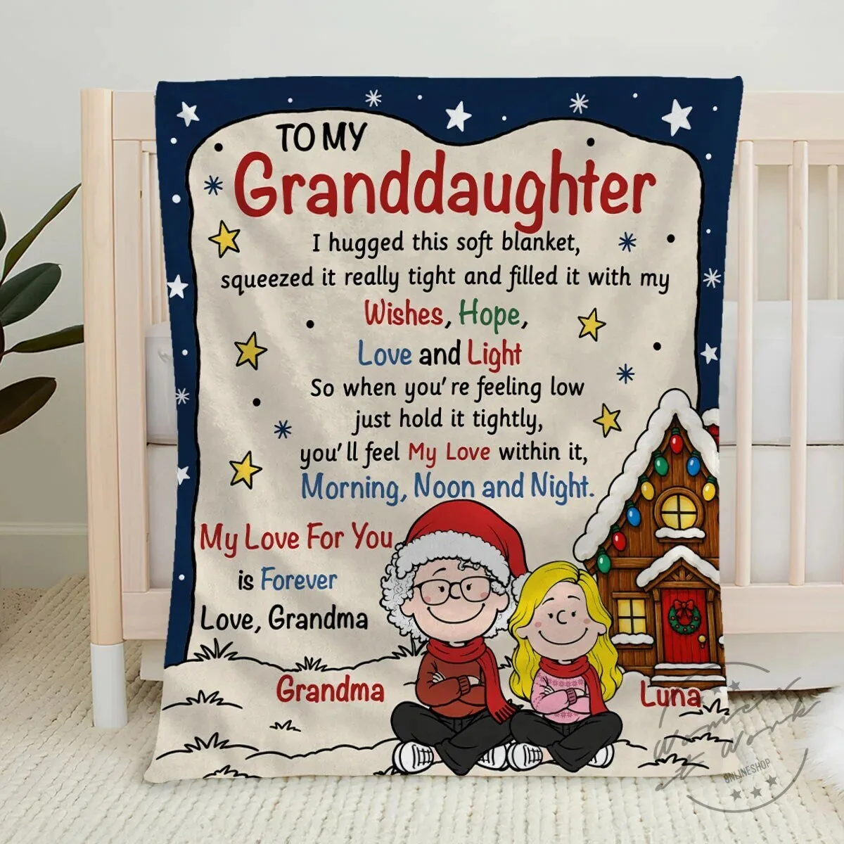 Personalized Granddaughter Christmas Wishes Hope Love Light Fleece Blanket 12 Personalized Granddaughter Christmas Wishes Hope Love Light Fleece Blanket