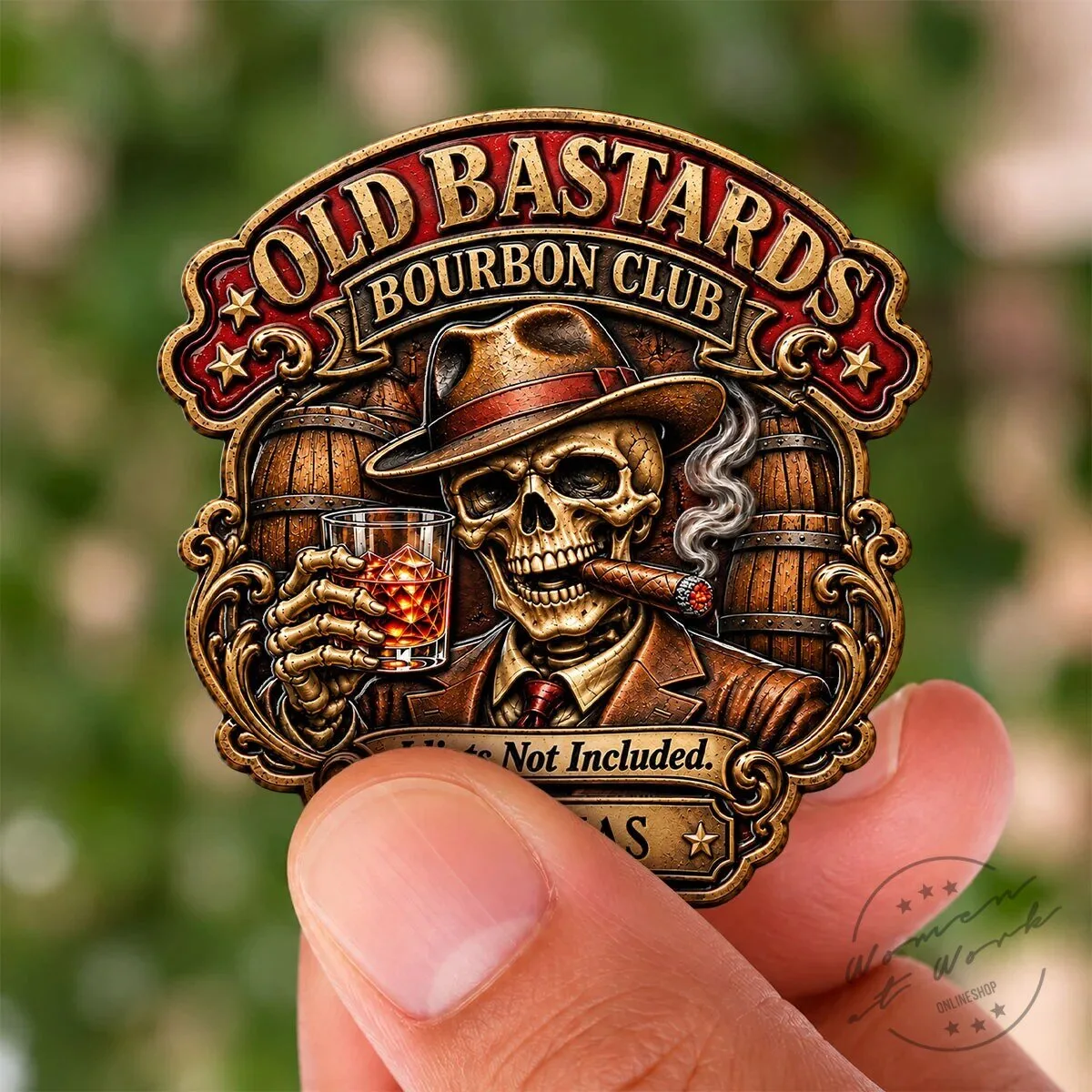 Old Bastards Bourbon Club Skeleton Drinking Whiskey Personalized Pin 17 Old Bastards Bourbon Club Skeleton Drinking Whiskey Personalized Pin