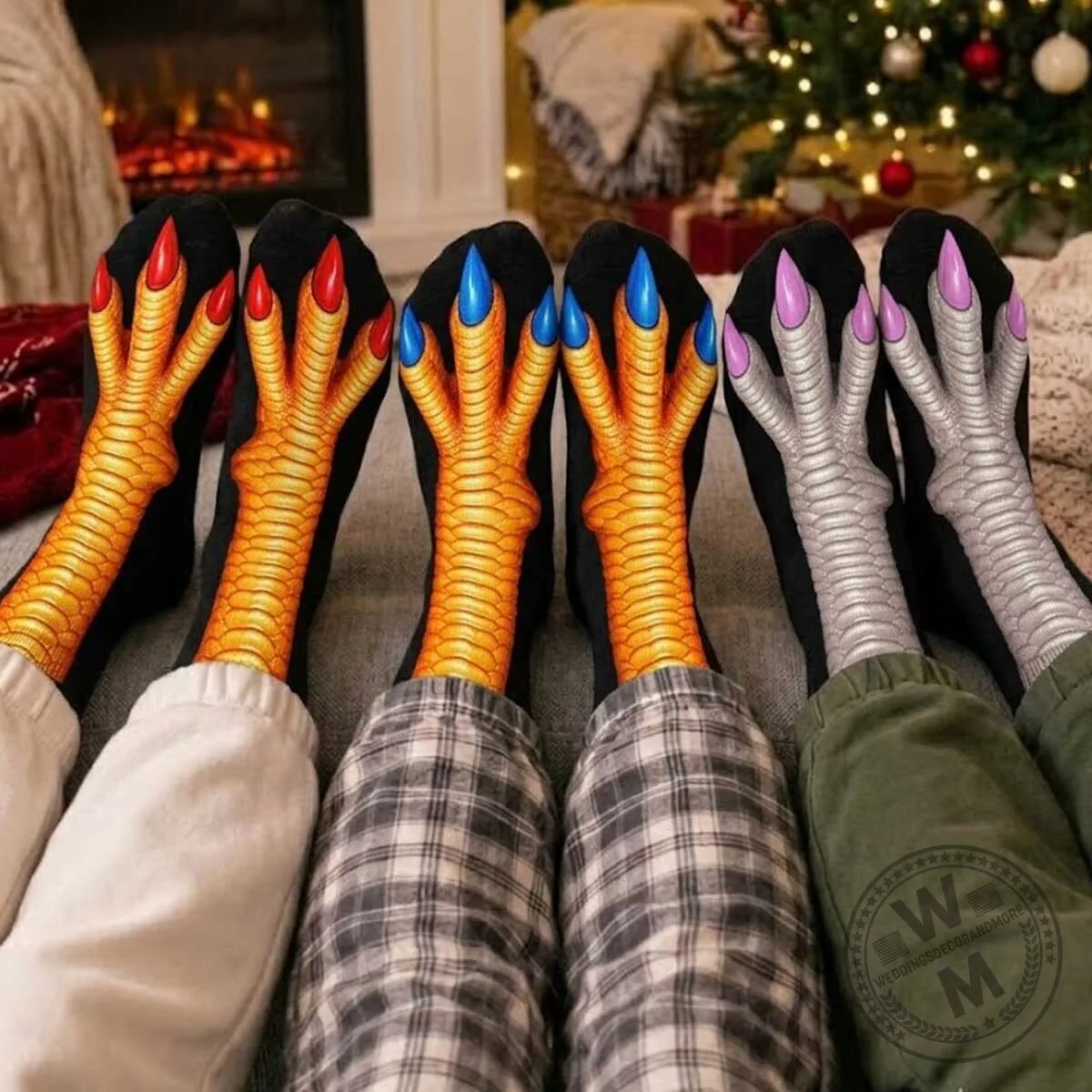 Funny Chicken Feet Crew Socks with Colorful Toenails for Friends and Family 5 Funny Chicken Feet Crew Socks with Colorful Toenails for Friends and Family