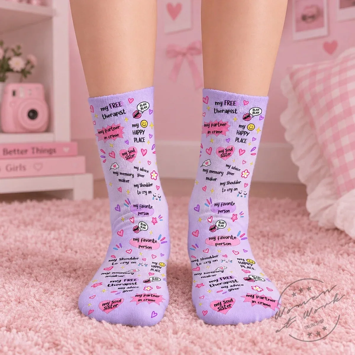 My Free Therapist My Besties Personalized Crew Socks 14 My Free Therapist My Besties Personalized Crew Socks