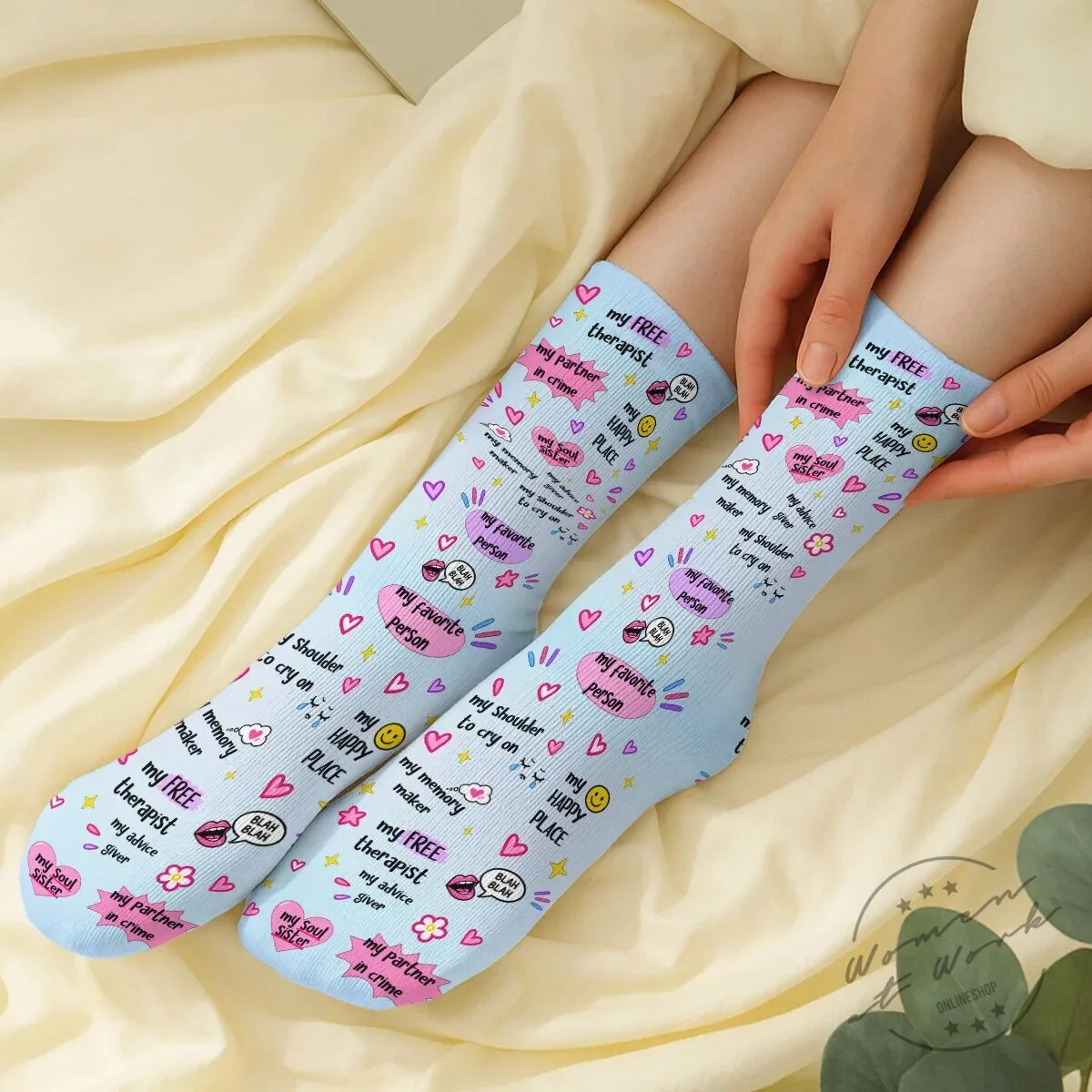 My Free Therapist My Besties Personalized Crew Socks 15 My Free Therapist My Besties Personalized Crew Socks