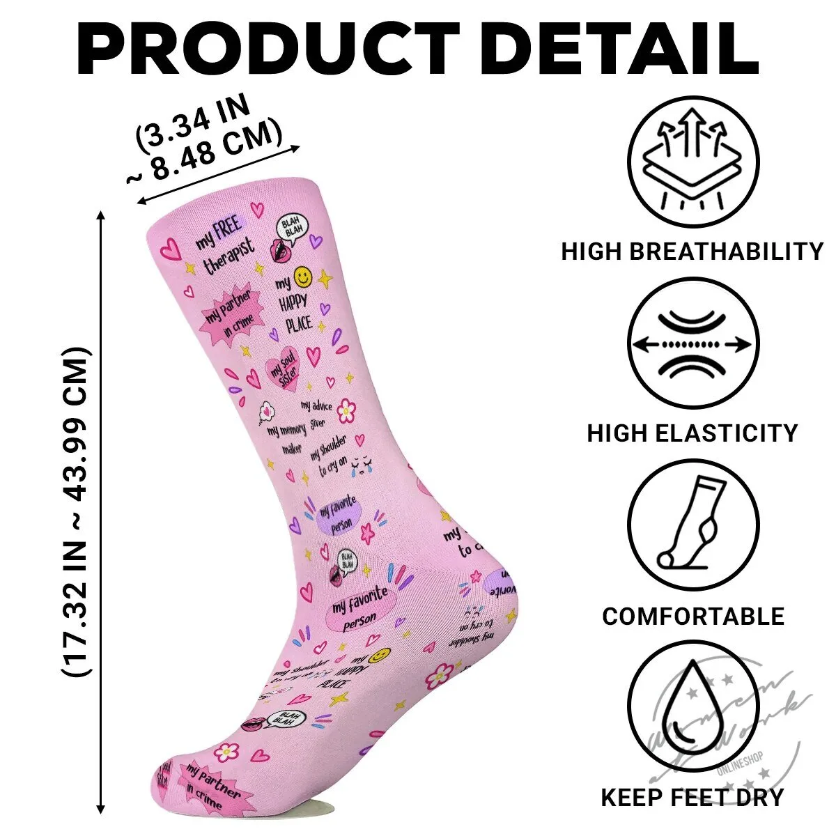 My Free Therapist My Besties Personalized Crew Socks 19 My Free Therapist My Besties Personalized Crew Socks