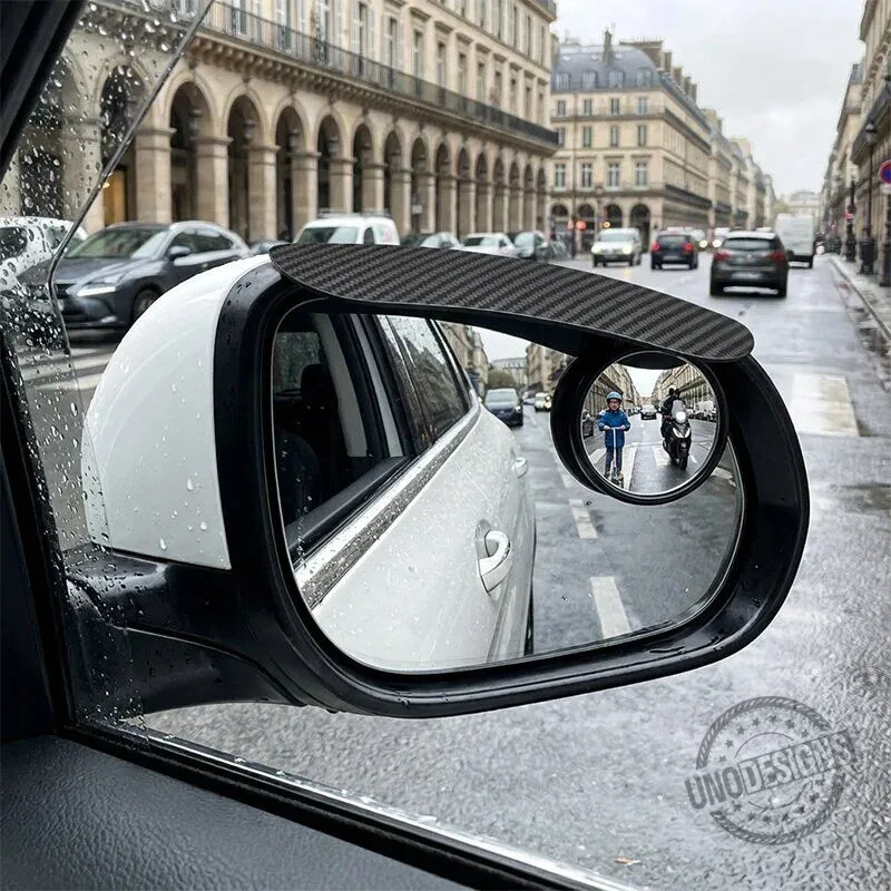 Adjustable Blind Spot Mirror with Rain Visor for Car Side View Safety