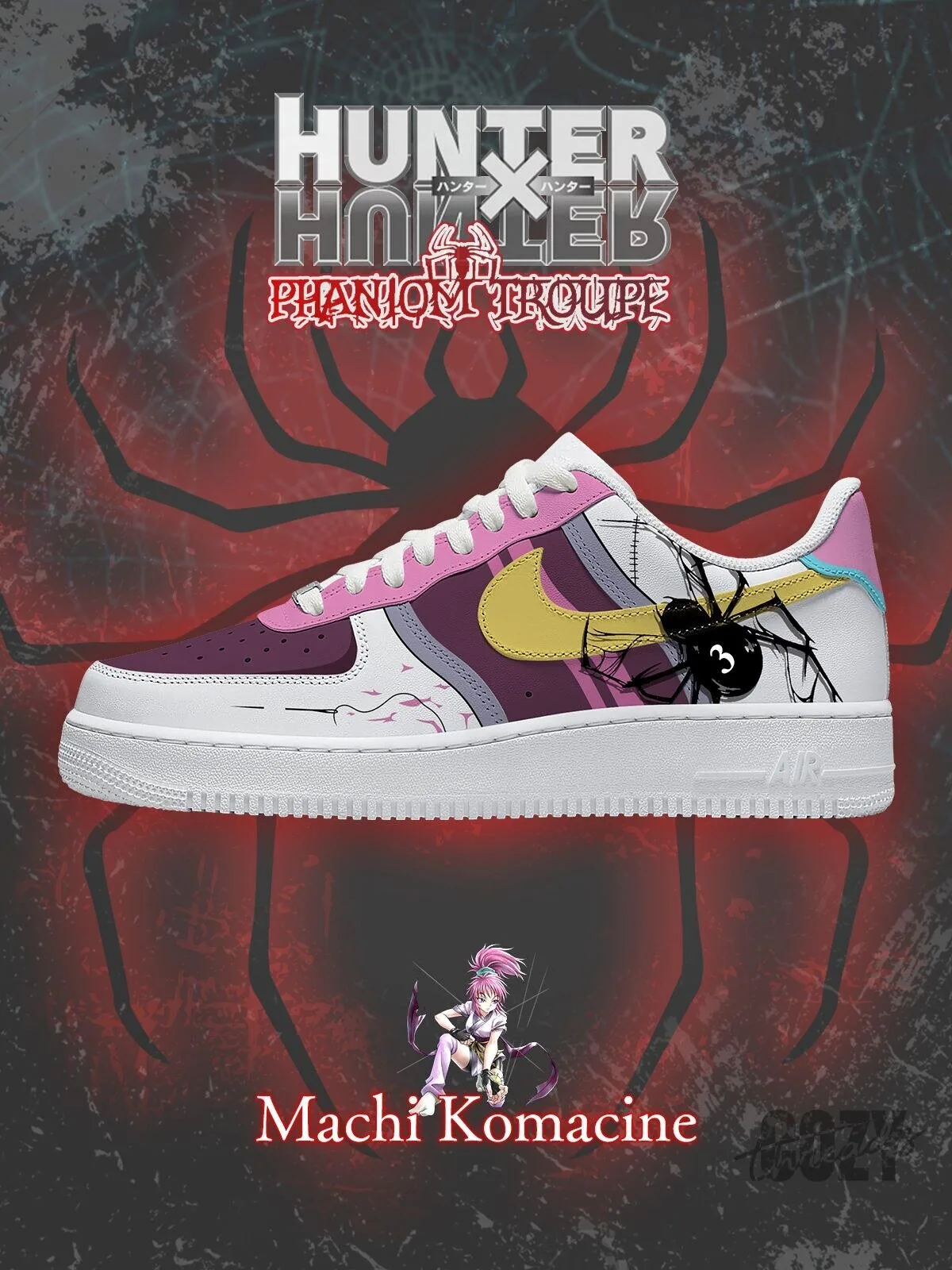 Machi Komacine Hunter x Hunter Phantom Troupe Anime Custom Shoes