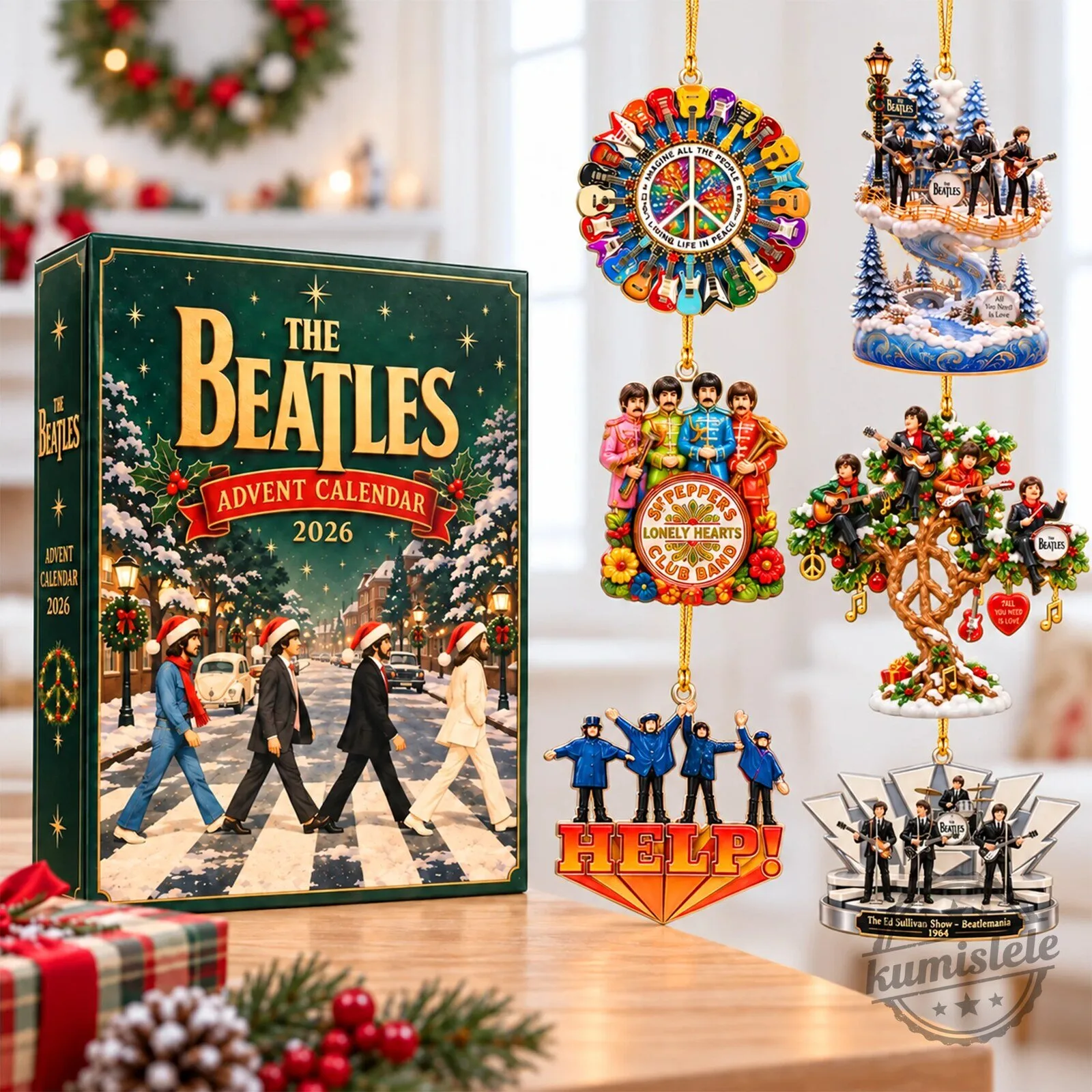 The Beatles Abbey Road Christmas Advent Calendar Box with Ornaments
