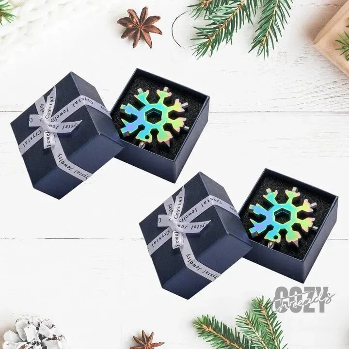 Golden Snowflake 18-in-1 Multi-Tool Pocket Gadget Christmas Gift 16 Golden Snowflake 18-in-1 Multi-Tool Pocket Gadget Christmas Gift