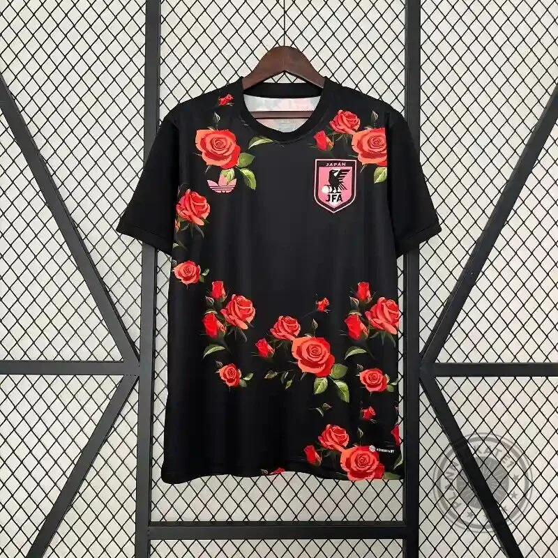 Japan National Football Team Black Rose Floral Special Edition Soccer Jersey