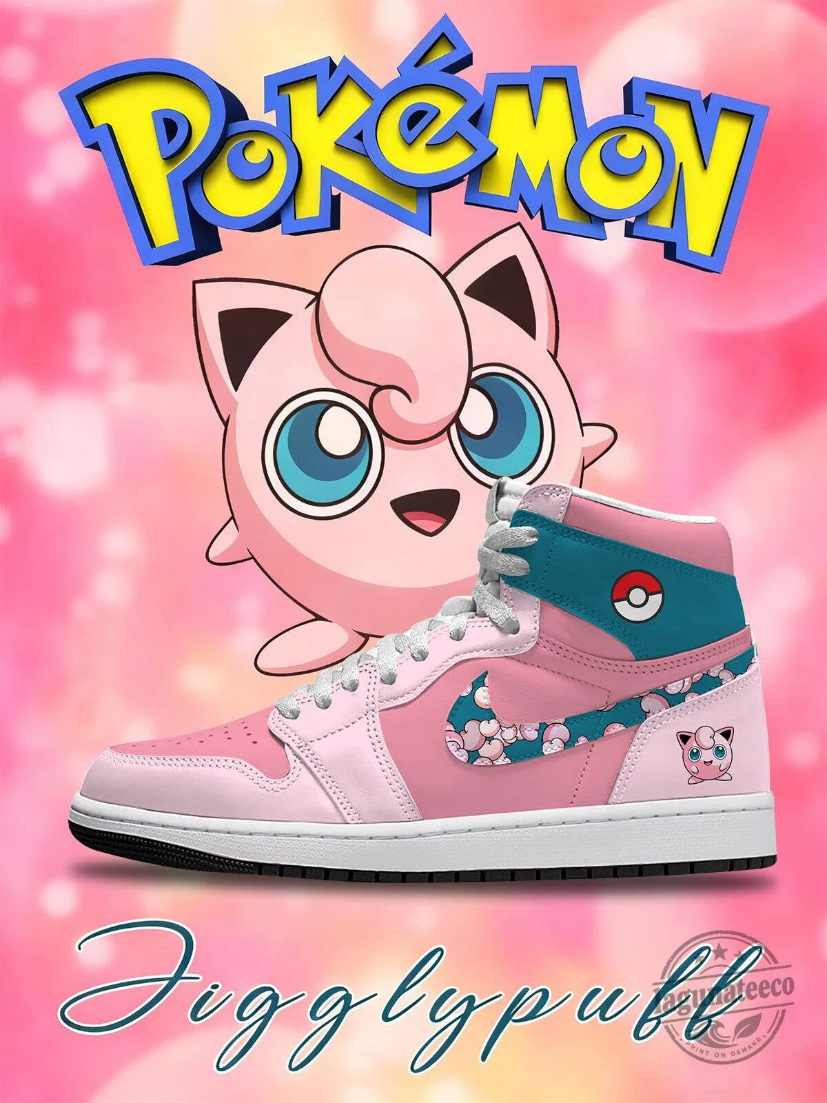 Pokemon Jigglypuff Pink Custom High-Top Sneakers for Fans