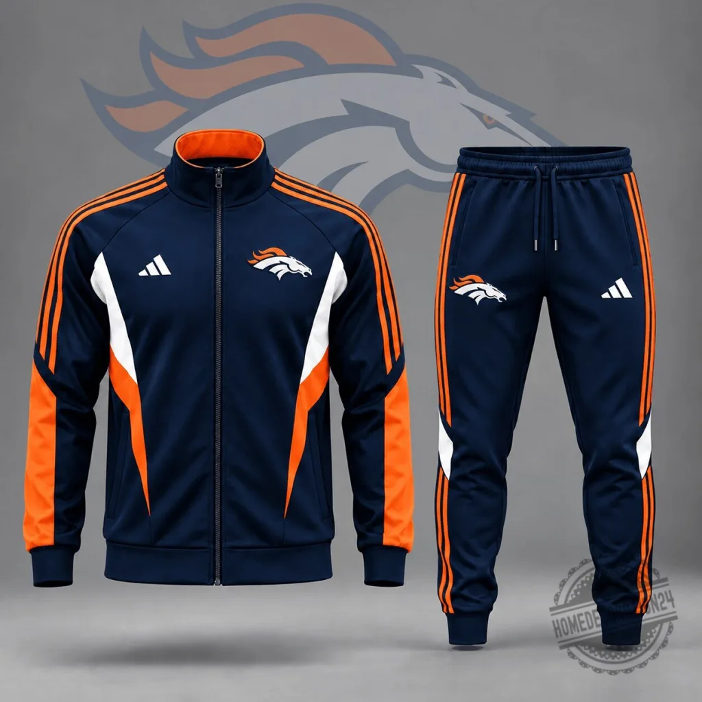 Denver Broncos National Football League Sideline Contrast Panel Tracksuit Jacket Denver Broncos National Football League Sideline Contrast Panel Tracksuit Jacket