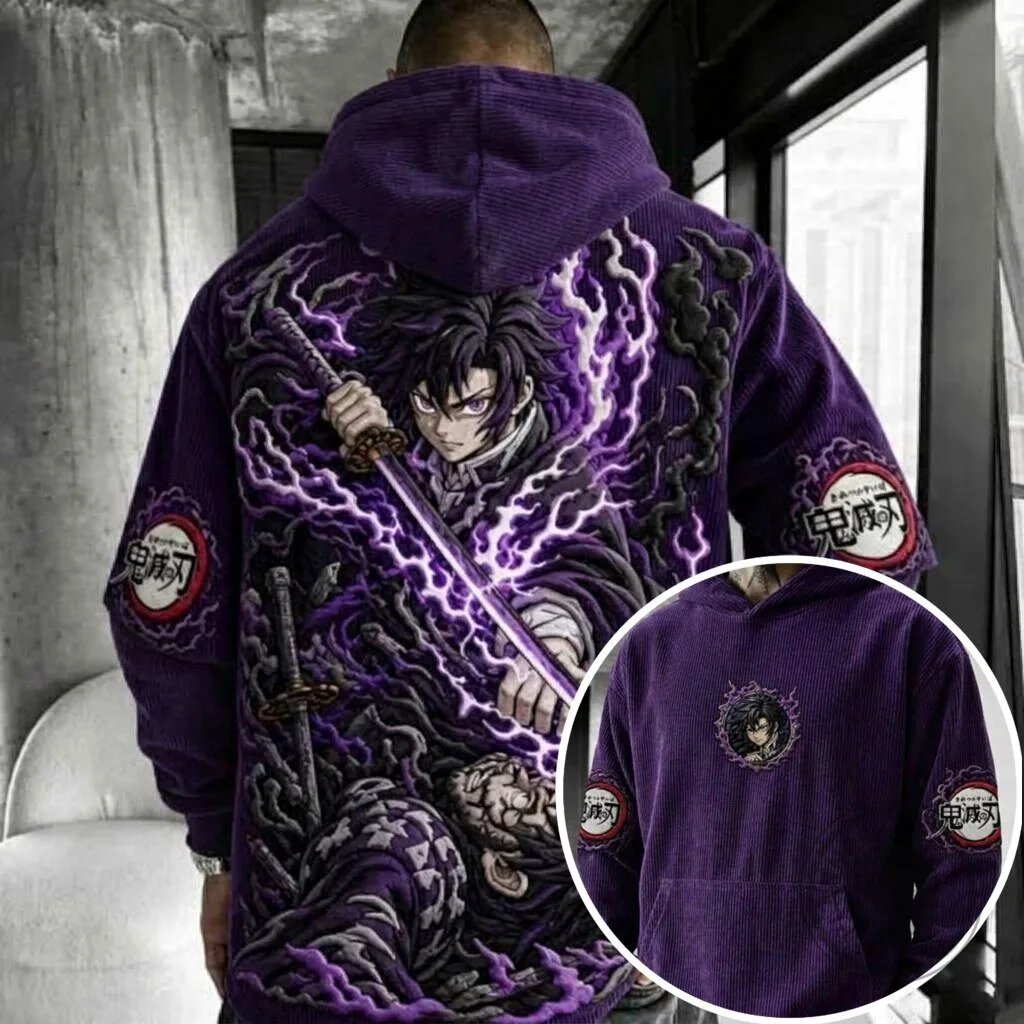 Demon Slayer Kimetsu no Yaiba Gyomei Himejima Anime Corduroy Hoodie