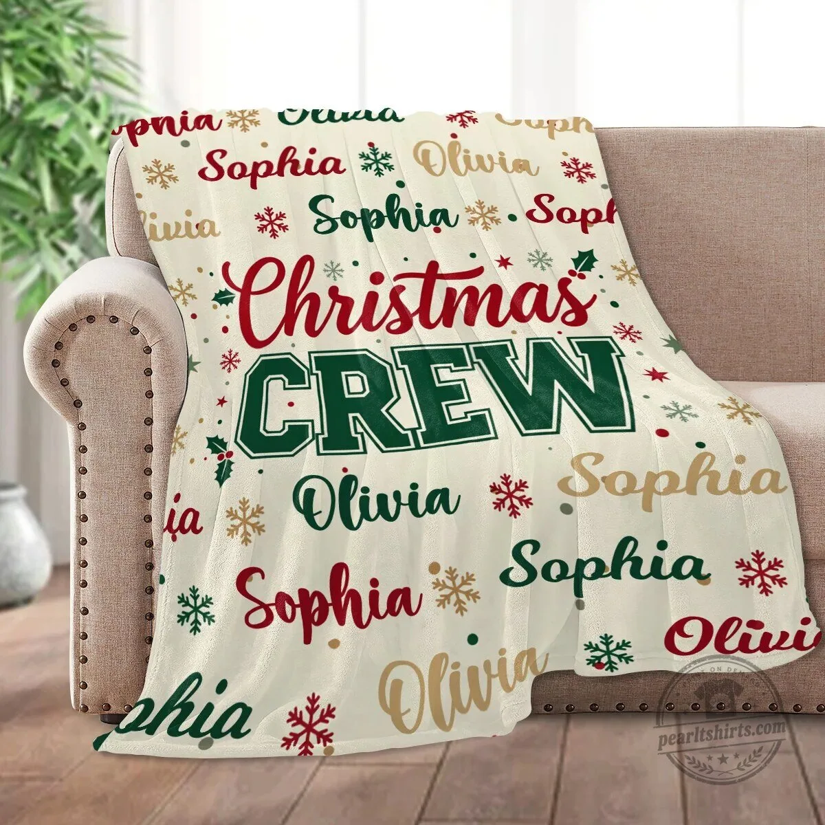 Personalized Christmas Crew Family Name Holiday Fleece Blanket 5 Personalized Christmas Crew Family Name Holiday Fleece Blanket