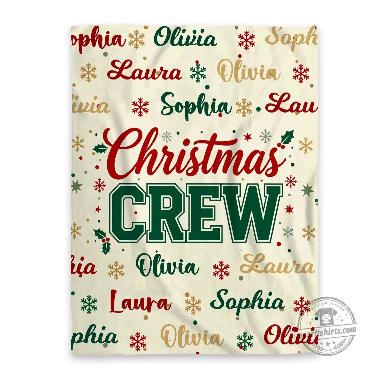 Personalized Christmas Crew Family Name Holiday Fleece Blanket 6 Personalized Christmas Crew Family Name Holiday Fleece Blanket