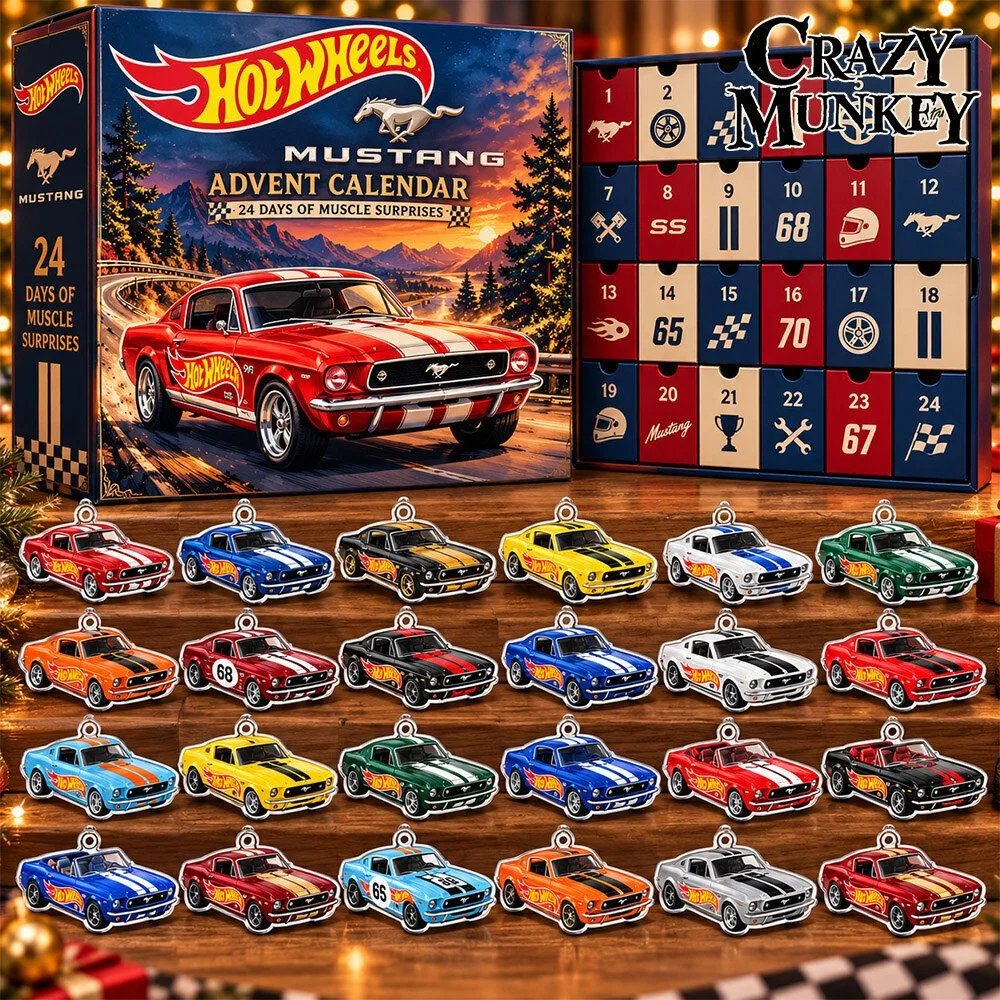 Hot Wheels 1967 Ford Mustang Classic Car Advent Calendar | Collectibles