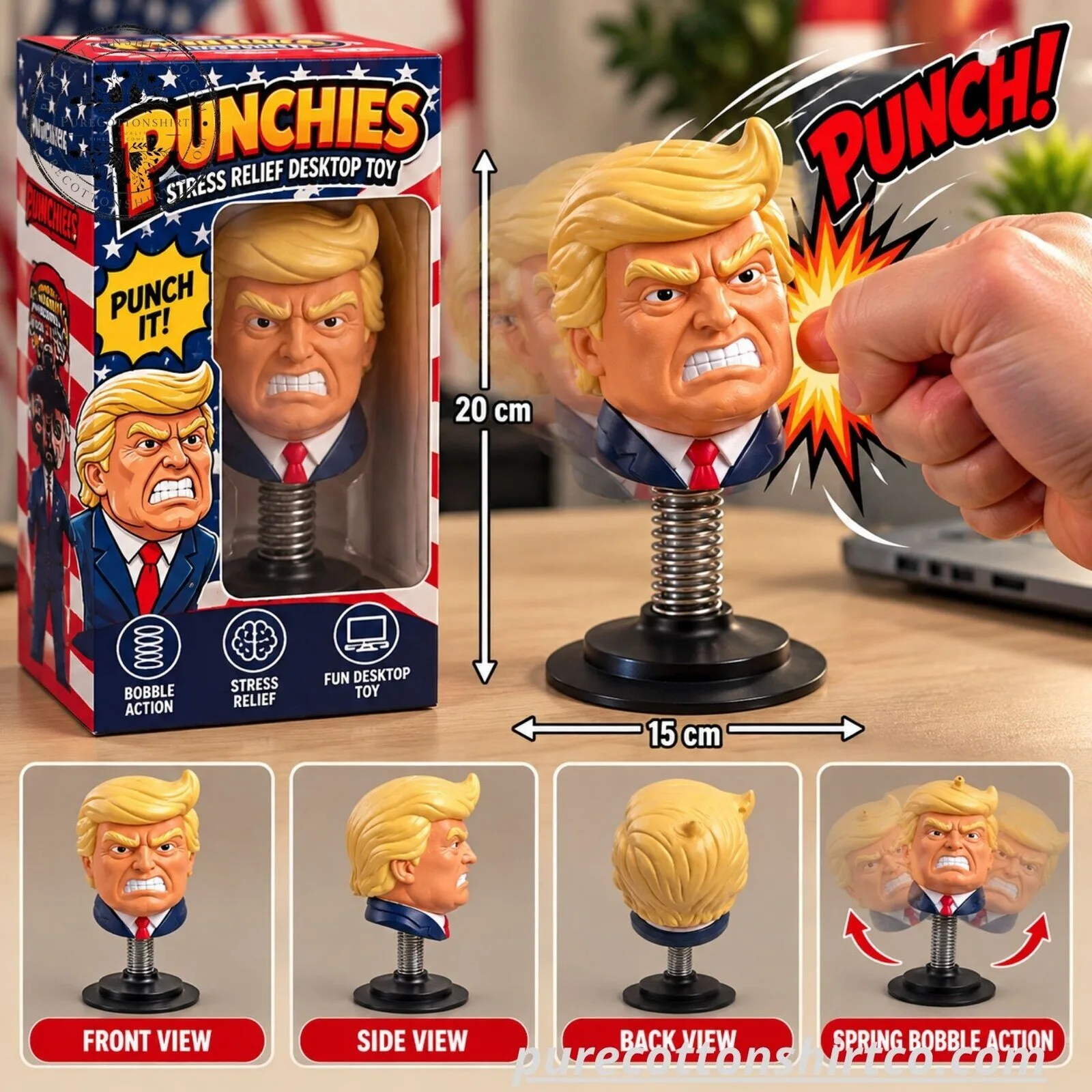 Donald Trump Mama Punchies Stress Relief Desktop Toy - Funny Punching Spring Bobblehead 5 Donald Trump Mama Punchies Stress Relief Desktop Toy - Funny Punching Spring Bobblehead