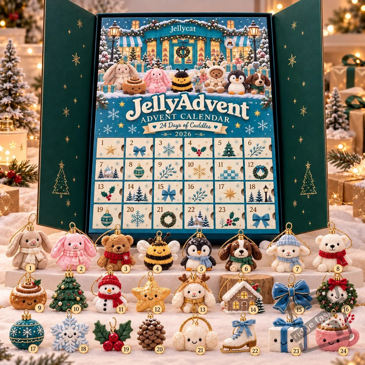 Jellycat JellyAdvent Advent Calendar 2026 – 24 Days Cuddles Mini Ornaments