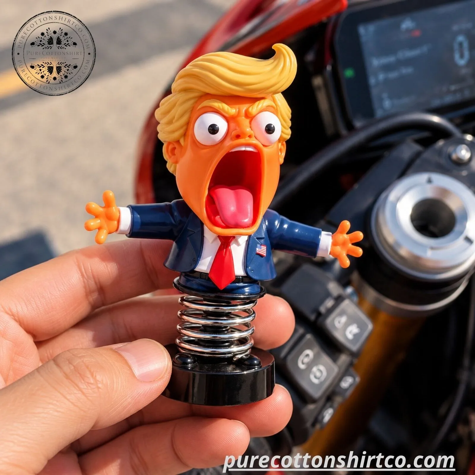 Donald Trump Screaming Spring Wobble Figurine - Funny Car And Bike Dashboard Toy 4 Donald Trump Screaming Spring Wobble Figurine - Funny Car And Bike Dashboard Toy