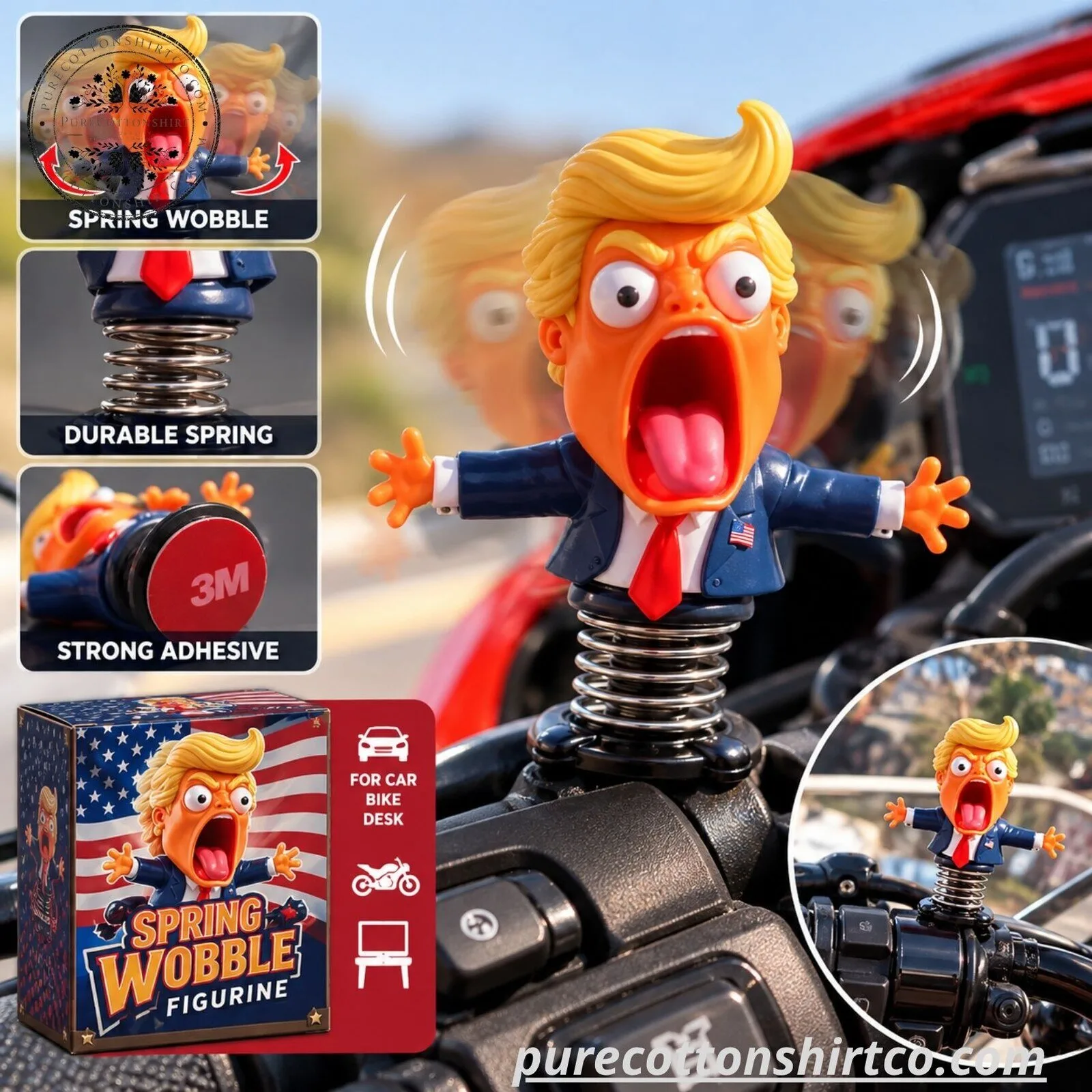 Donald Trump Screaming Spring Wobble Figurine - Funny Car And Bike Dashboard Toy 5 Donald Trump Screaming Spring Wobble Figurine - Funny Car And Bike Dashboard Toy