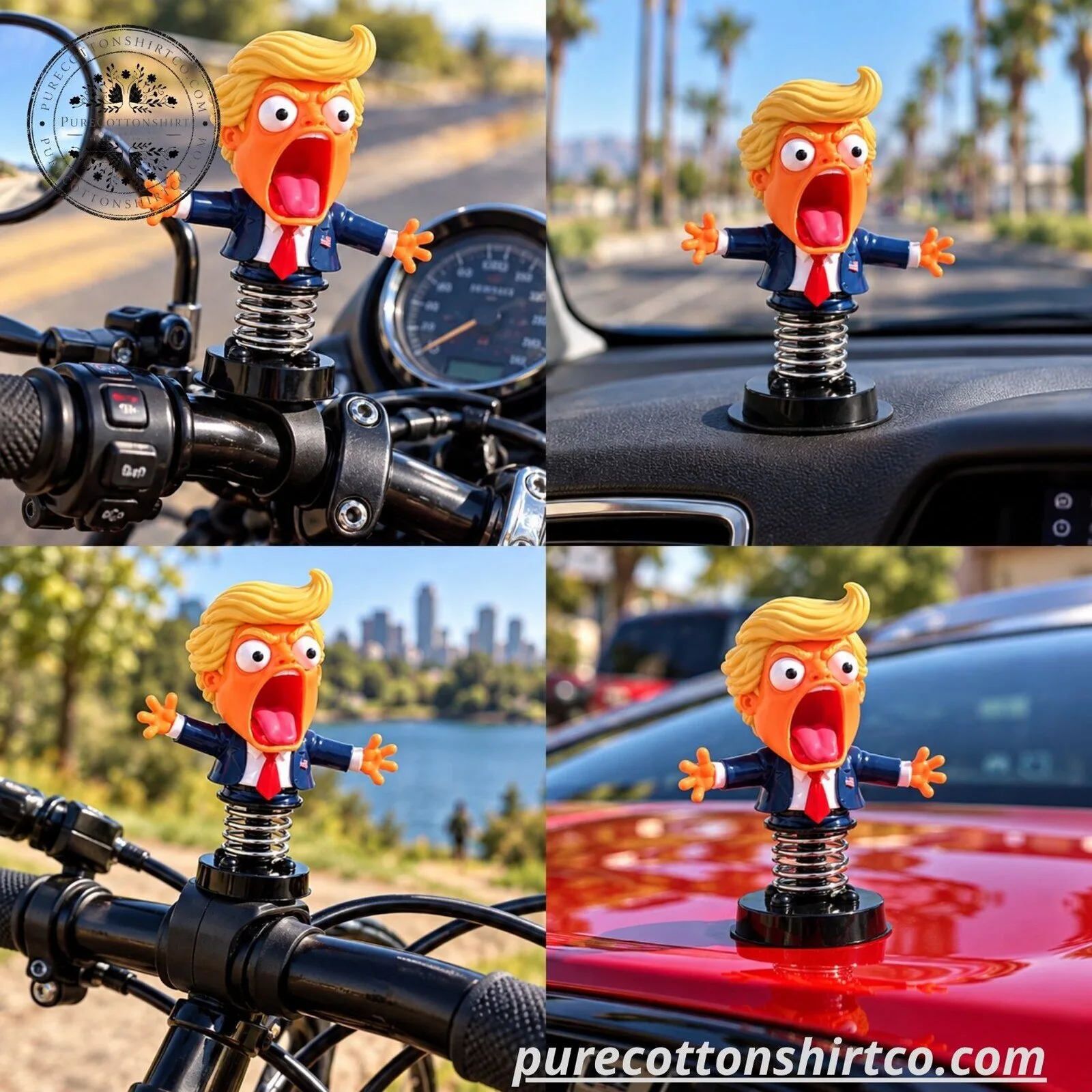 Donald Trump Screaming Spring Wobble Figurine - Funny Car And Bike Dashboard Toy 6 Donald Trump Screaming Spring Wobble Figurine - Funny Car And Bike Dashboard Toy