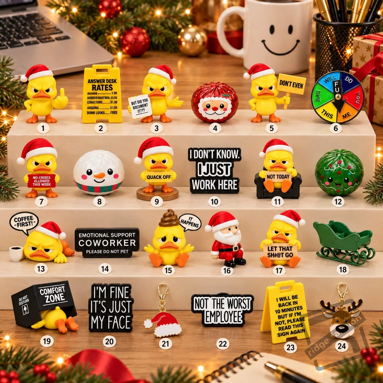 Desk Advent Calendar 2026 2026 Desk Advent Calendar - Holiday Countdown Decor – image 3 of 3