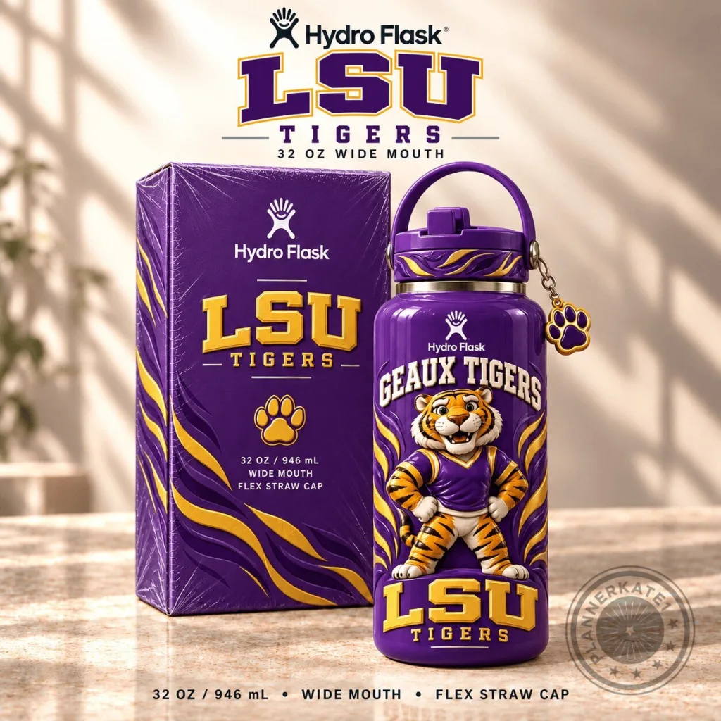LSU Tigers Hydro Flask Geaux Tigers 32 Ounce Water Bottle LSU Tigers Hydro Flask Geaux Tigers 32 Ounce Water Bottle