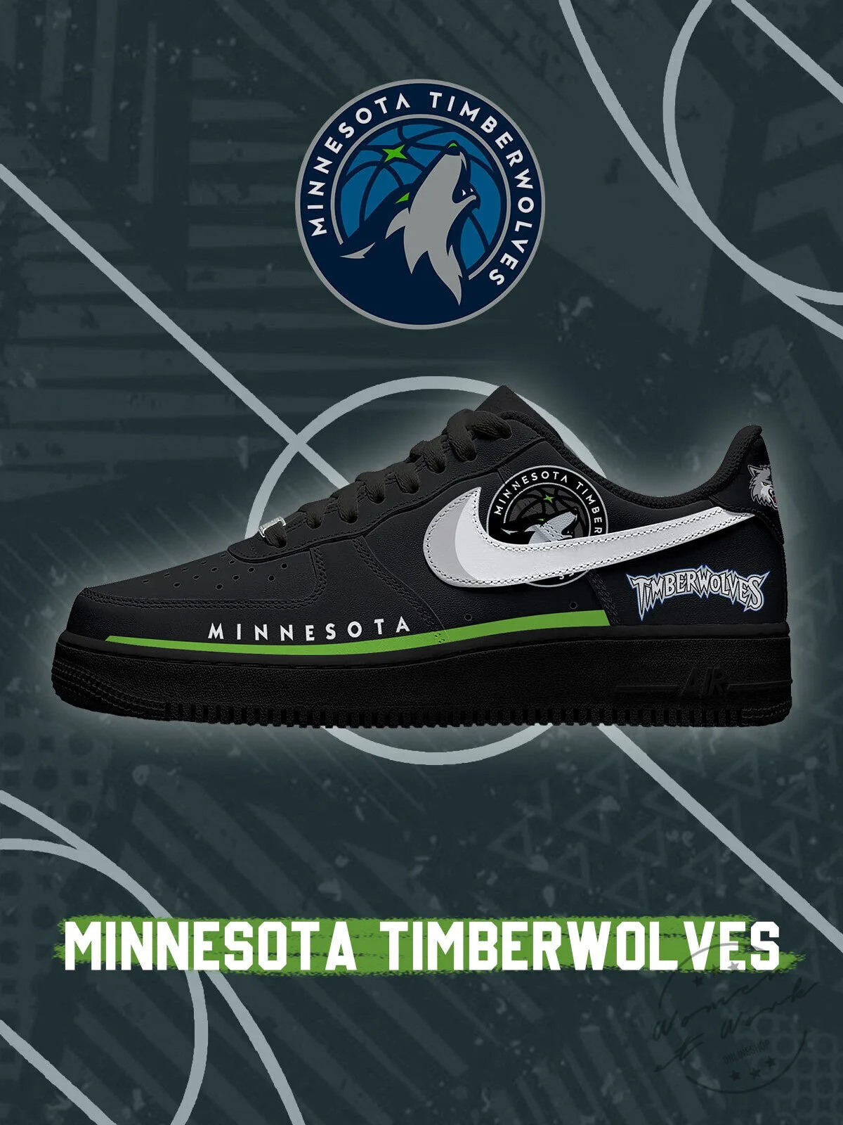 Minnesota Timberwolves Basketball Team Sports Fan Footwear Sneakers Shoes