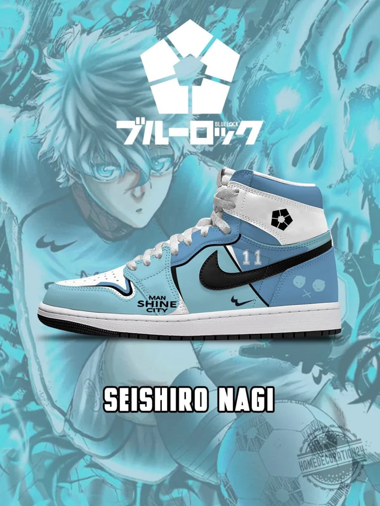 Blue Lock Seishiro Nagi Anime Character High-Top Sneakers 1 Blue Lock Seishiro Nagi Anime Character High-Top Sneakers