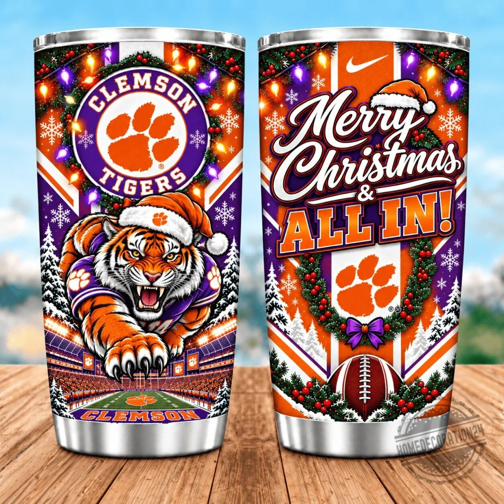 Clemson Tigers Christmas Spirit Stainless Steel Insulated Tumbler Clemson Tigers Christmas Spirit Stainless Steel Insulated Tumbler