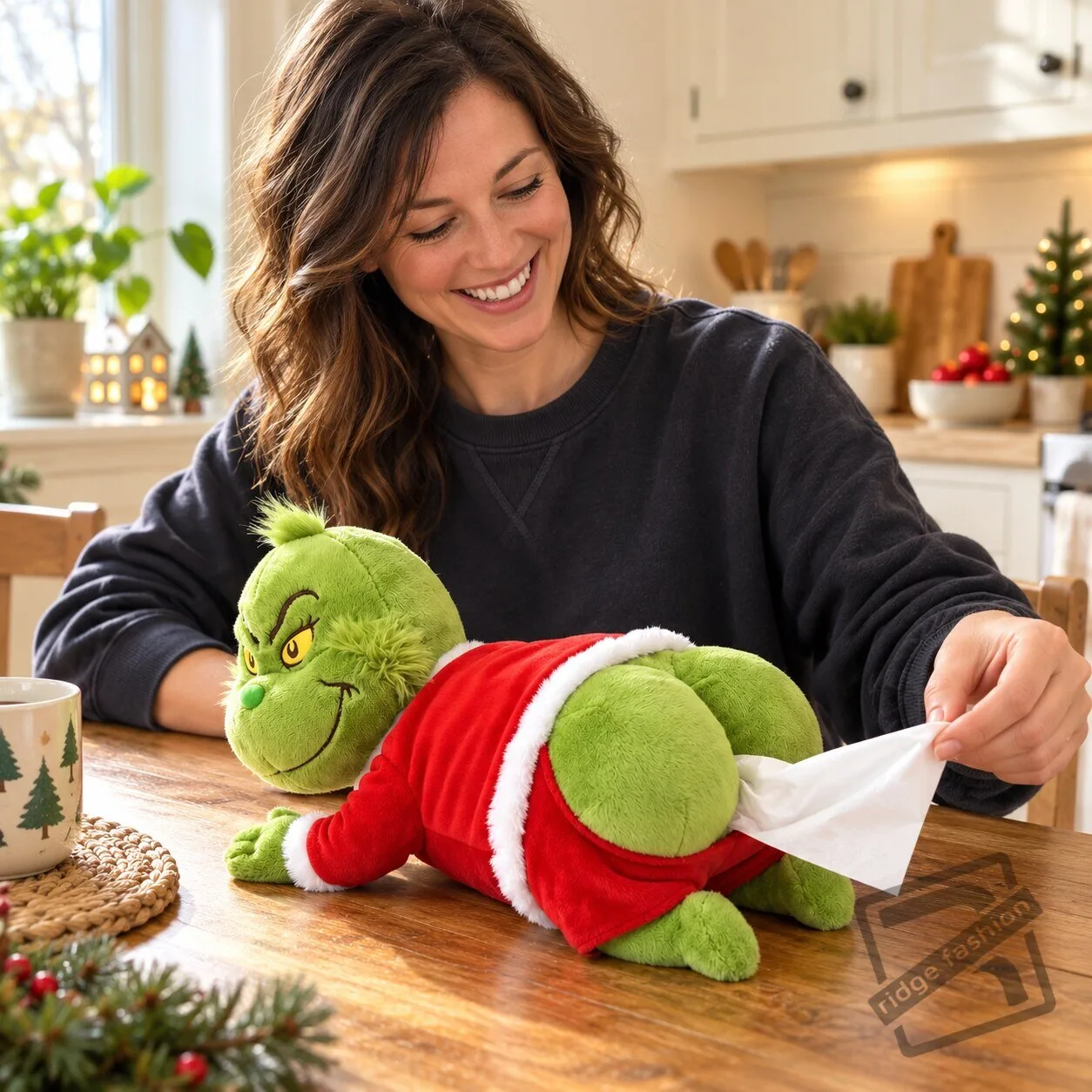 Funny Grinch Butt Plush Tissue Box Cover Grinch Butt Plush Tissue Box Cover - Funny Holiday Decor