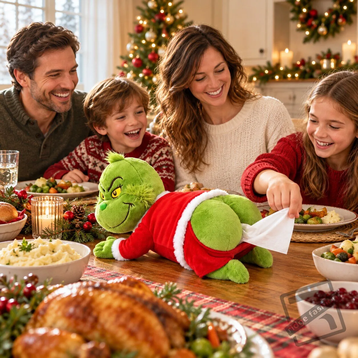 Funny Grinch Butt Plush Tissue Box Cover Grinch Butt Plush Tissue Box Cover - Funny Holiday Decor – image 3 of 3