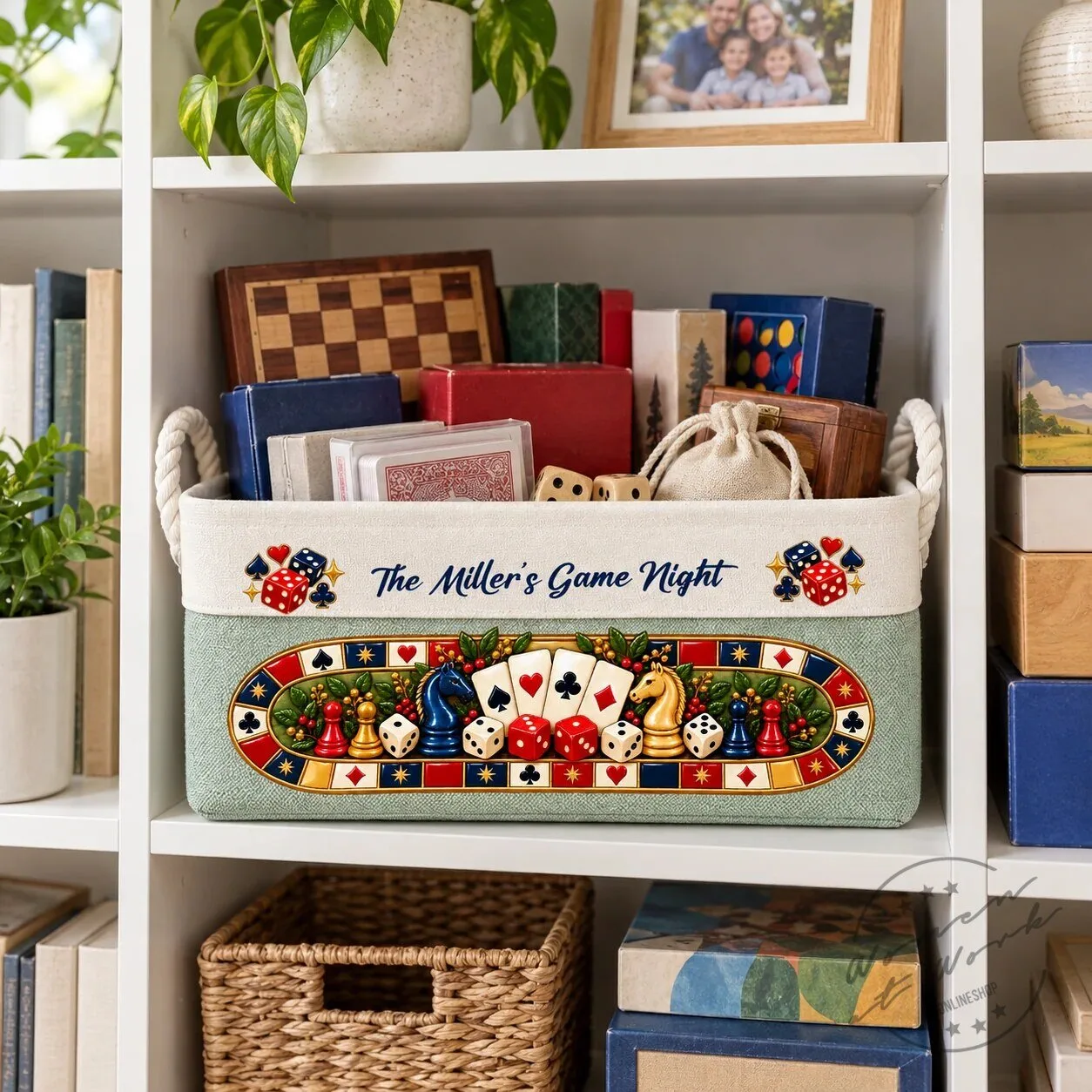 Customizable Storage Basket for Board Games and Playing Cards - Family Game Night Essential 26 Customizable Storage Basket for Board Games and Playing Cards - Family Game Night Essential