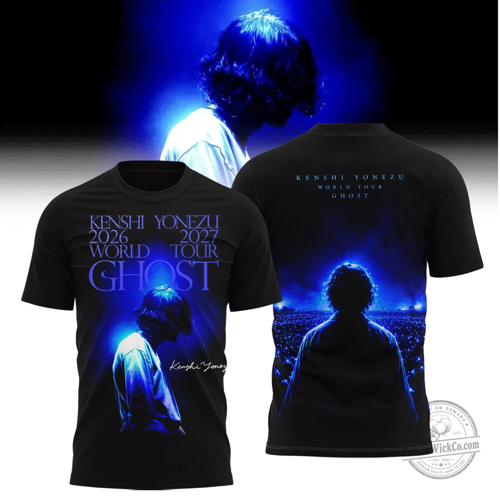 Kenshi Yonezu 2026-2027 World Tour Ghost Japanese Music Black T-Shirt