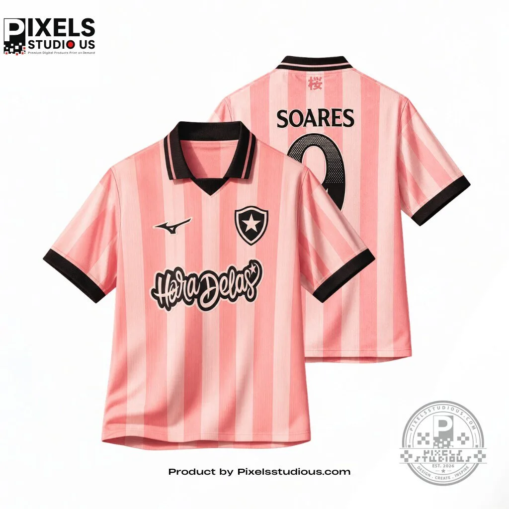 Botafogo 2026/27 Fourth Pink October Jersey 6 Botafogo 2026/27 Fourth Pink October Jersey 3D shirt or sports jersey with all-over print design