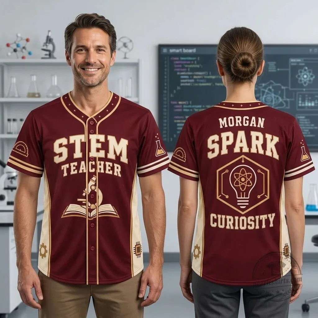 STEM Teacher Personalized Baseball Jersey Science Technology Educator Gift