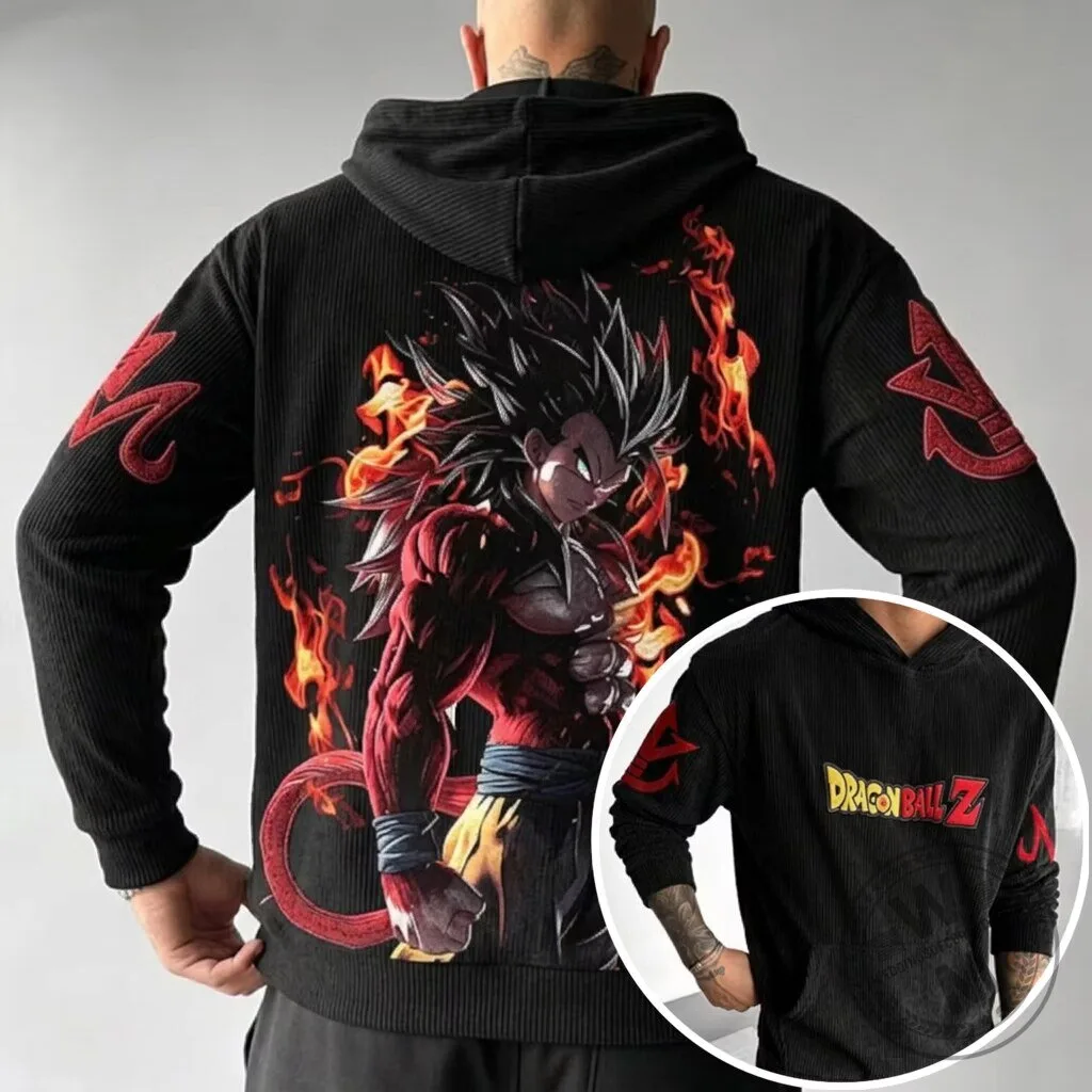 Dragon Ball Z Super Saiyan Goku Anime Corduroy Hoodie 1 Dragon Ball Z Super Saiyan Goku Anime Corduroy Hoodie