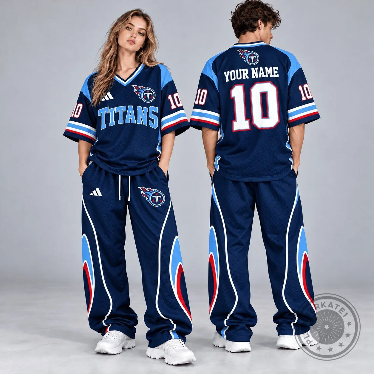 Tennessee Titans Custom Name and Number Varsity Football Jersey and Pants Set