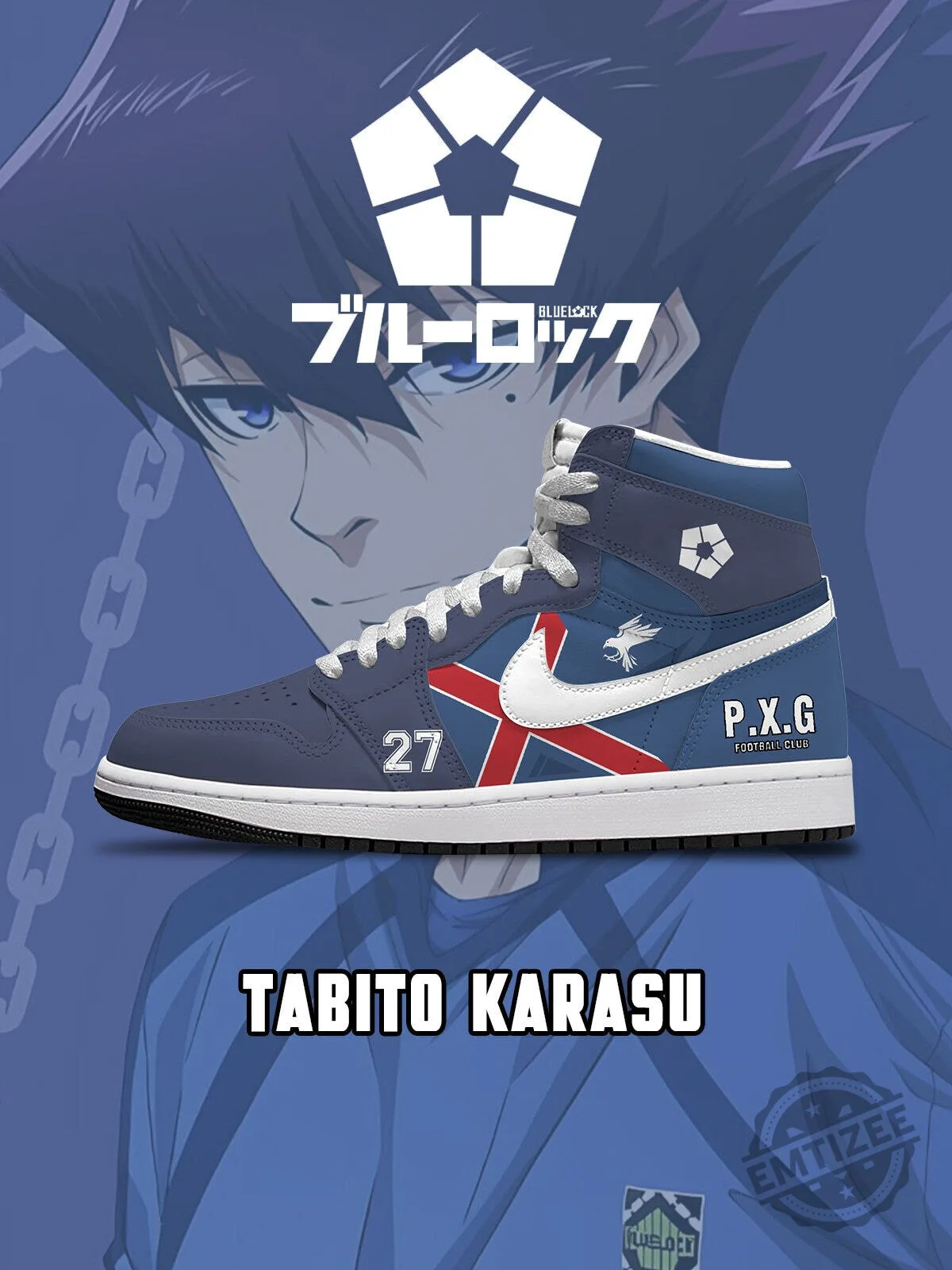 Blue Lock Tabito Karasu PXG Football Club High-Top Sneakers