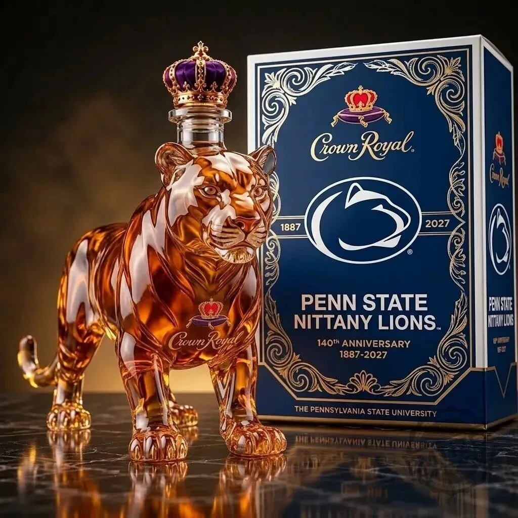 Penn State Nittany Lions Crown Royal 140th Anniversary Whiskey Decanter