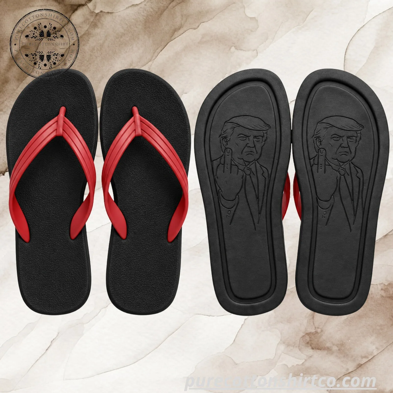 Donald Trump Middle Finger Flip Flops - Funny Political Gag Gift Sandals 5 Donald Trump Middle Finger Flip Flops - Funny Political Gag Gift Sandals