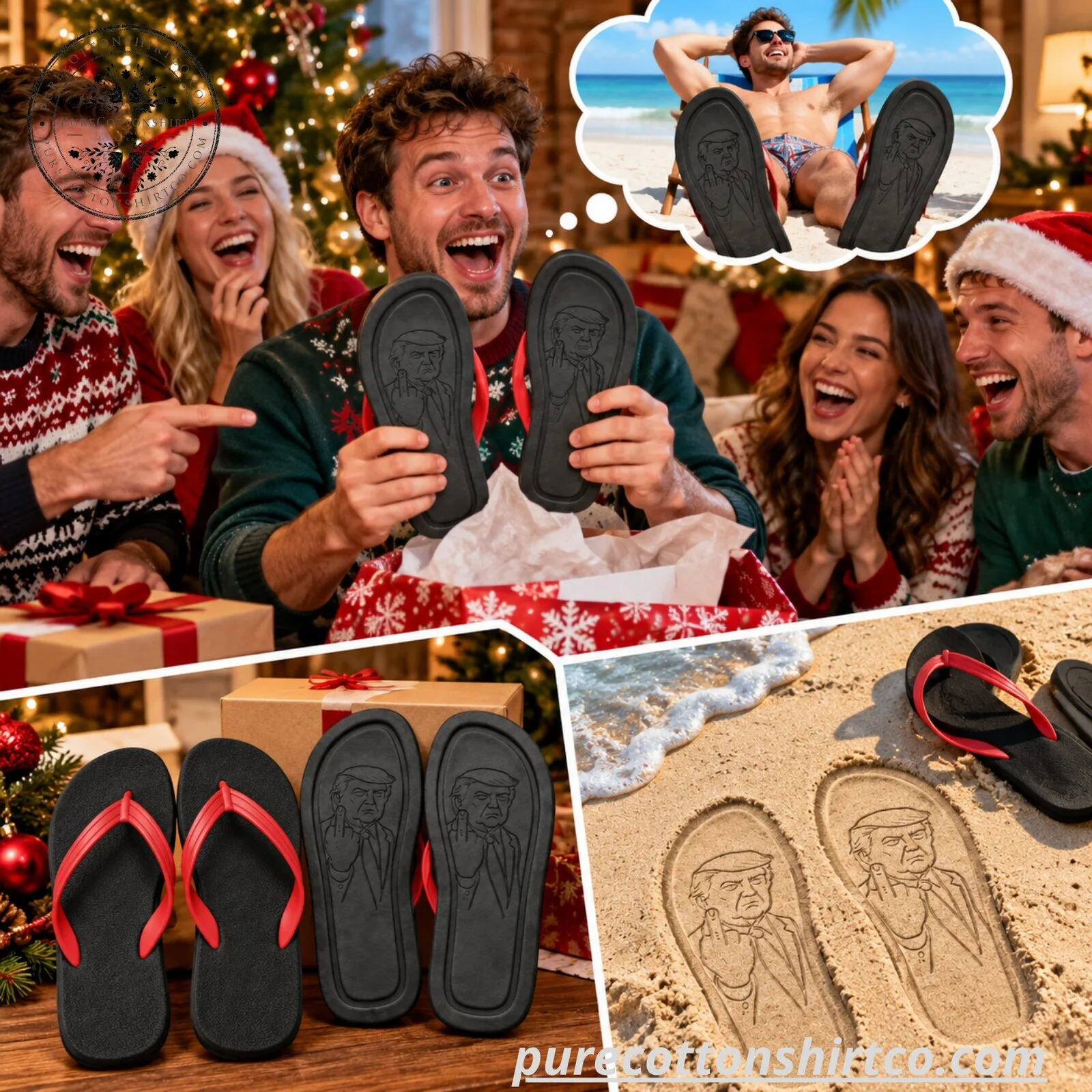 Donald Trump Middle Finger Flip Flops - Funny Political Gag Gift Sandals 6 Donald Trump Middle Finger Flip Flops - Funny Political Gag Gift Sandals