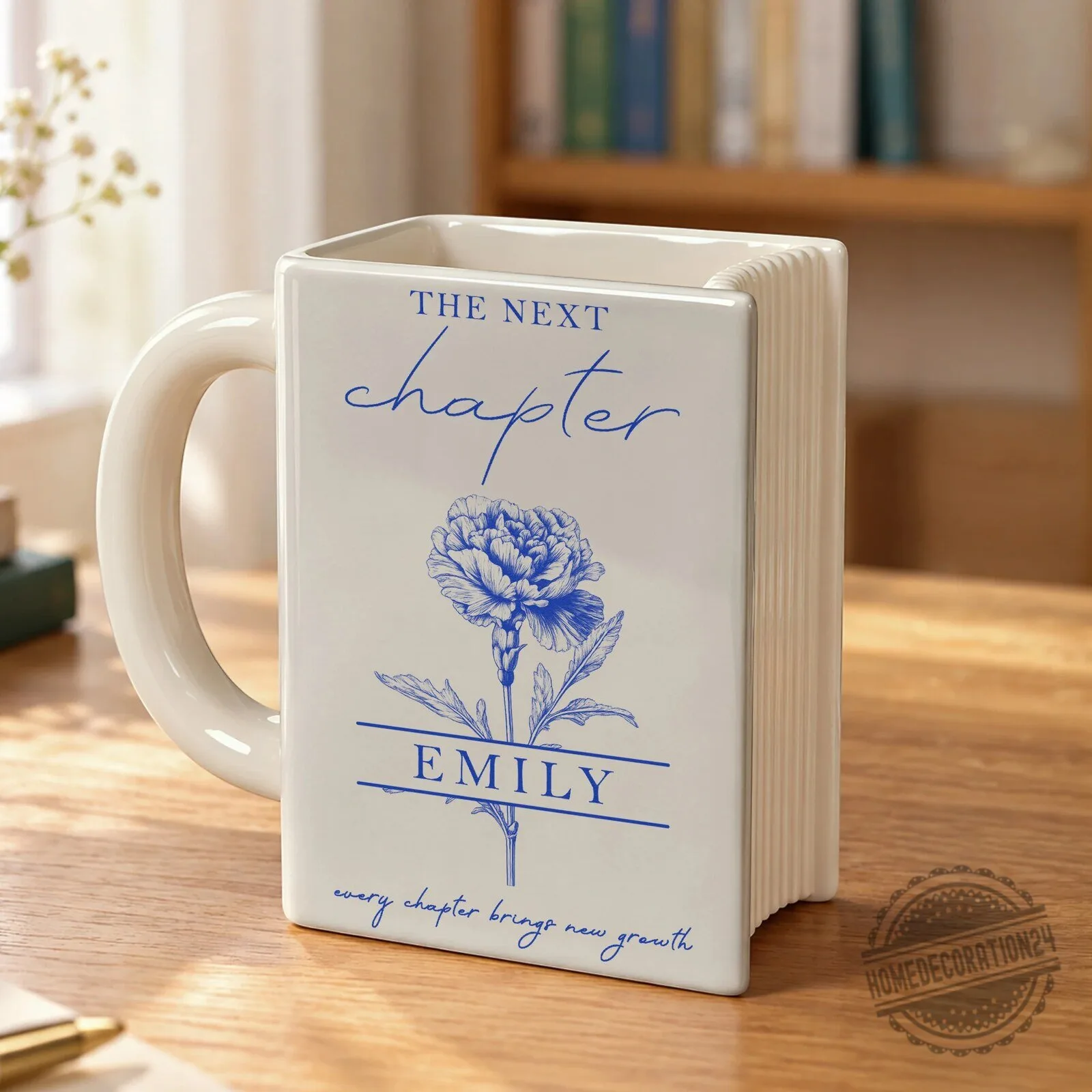 Personalized The Next Chapter Book Lover Mug, Custom Name Floral Coffee Cup 7 Personalized The Next Chapter Book Lover Mug, Custom Name Floral Coffee Cup