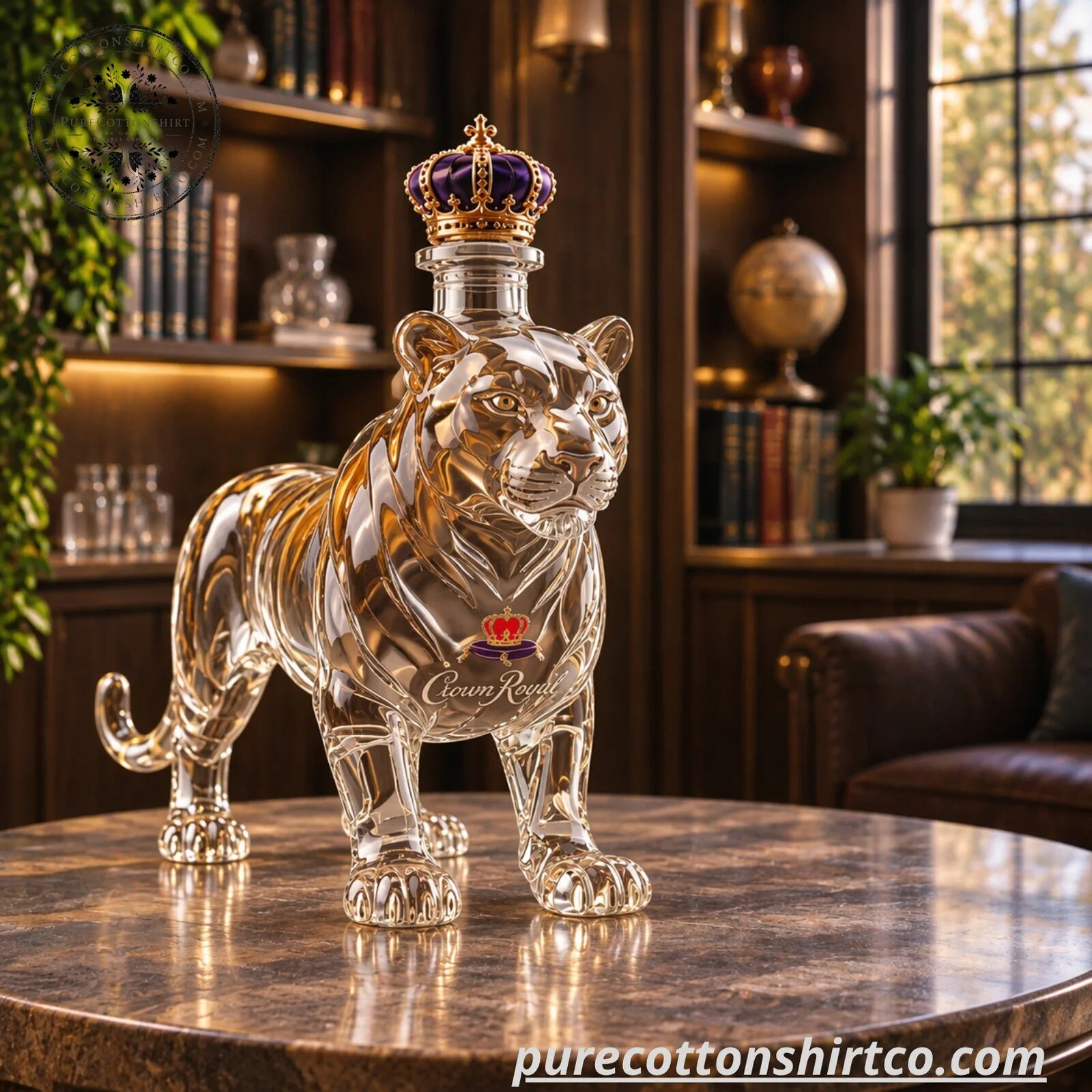 Penn State Nittany Lions 140th Anniversary Lion Decanter - Crown Royal Glass Bottle 6 Penn State Nittany Lions 140th Anniversary Lion Decanter - Crown Royal Glass Bottle