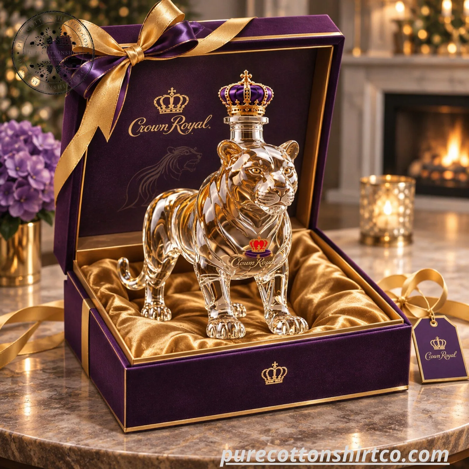 Penn State Nittany Lions 140th Anniversary Lion Decanter - Crown Royal Glass Bottle 7 Penn State Nittany Lions 140th Anniversary Lion Decanter - Crown Royal Glass Bottle